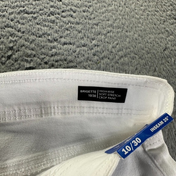 Buffalo David Bitton Brigette Pant Womens 10 White Cotton Crop Wide-Leg Stretch - Picture 4 of 12